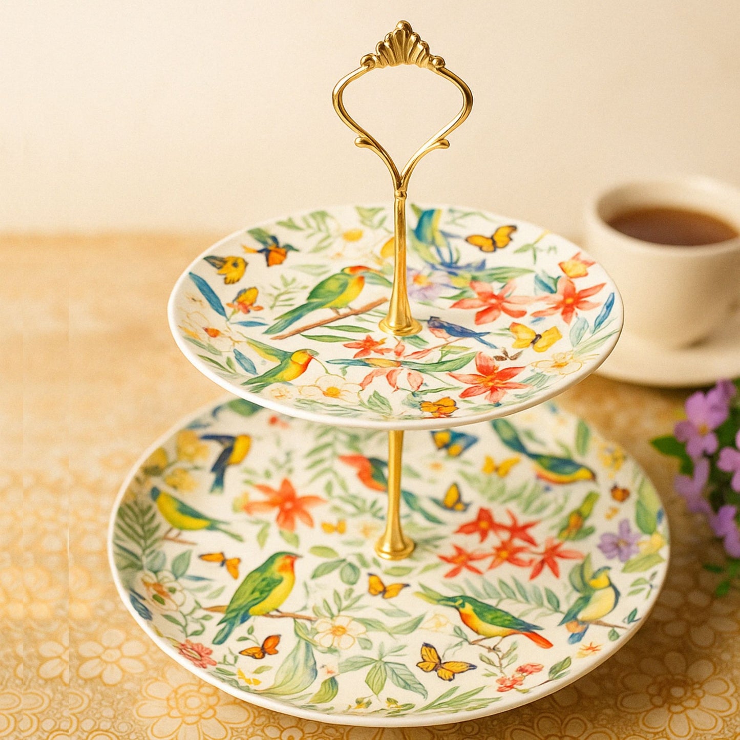 Scottish Vintage-Style 2/3 Tier Dessert Stand – Serve Tea Like Royalty 👑 Limited Pieces!