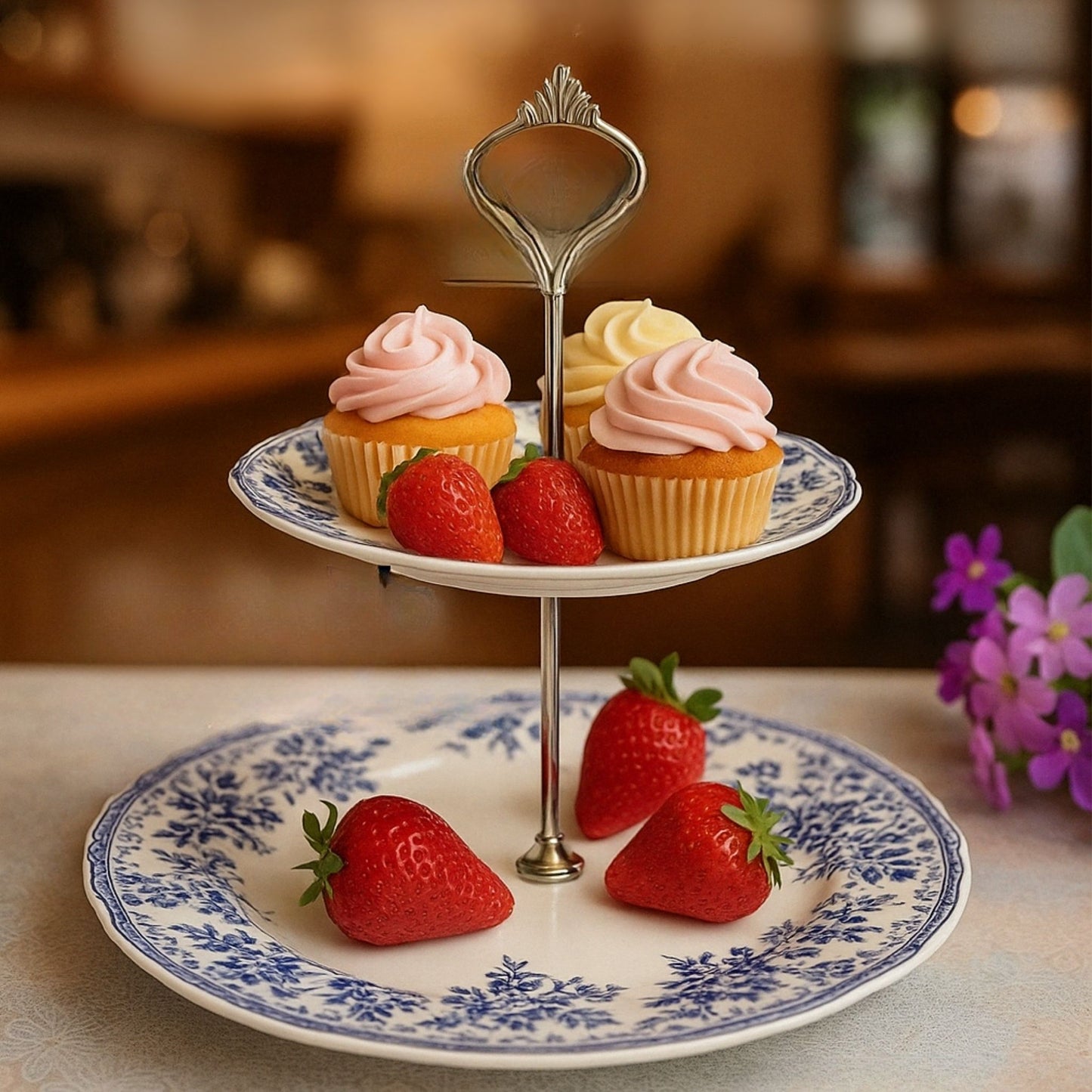 Scottish Vintage-Style 2/3 Tier Dessert Stand – Serve Tea Like Royalty 👑 Limited Pieces!