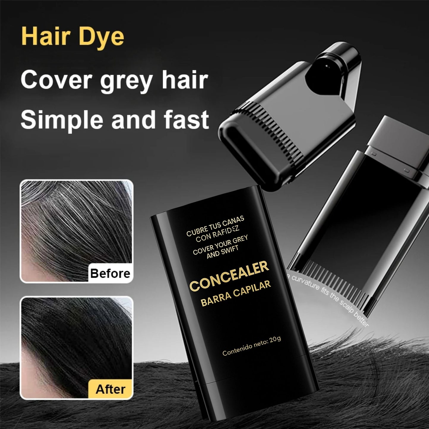 Instant Hair Touch-Up Stick – Bye Bye Grey in Just 5 Seconds!